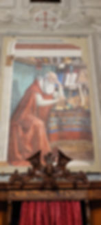 Domenico Ghirlandaio's St. Jerome in his study in the Church of Ognissanti in Florence, Italy