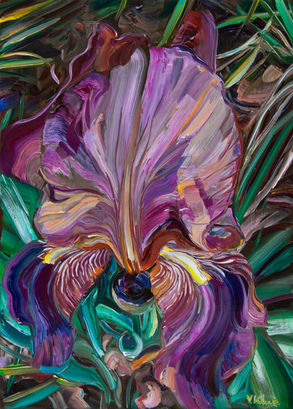 painting of purple iris
