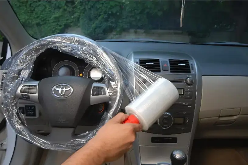 Oto Servis Şeffaf direksiyon koruma streci