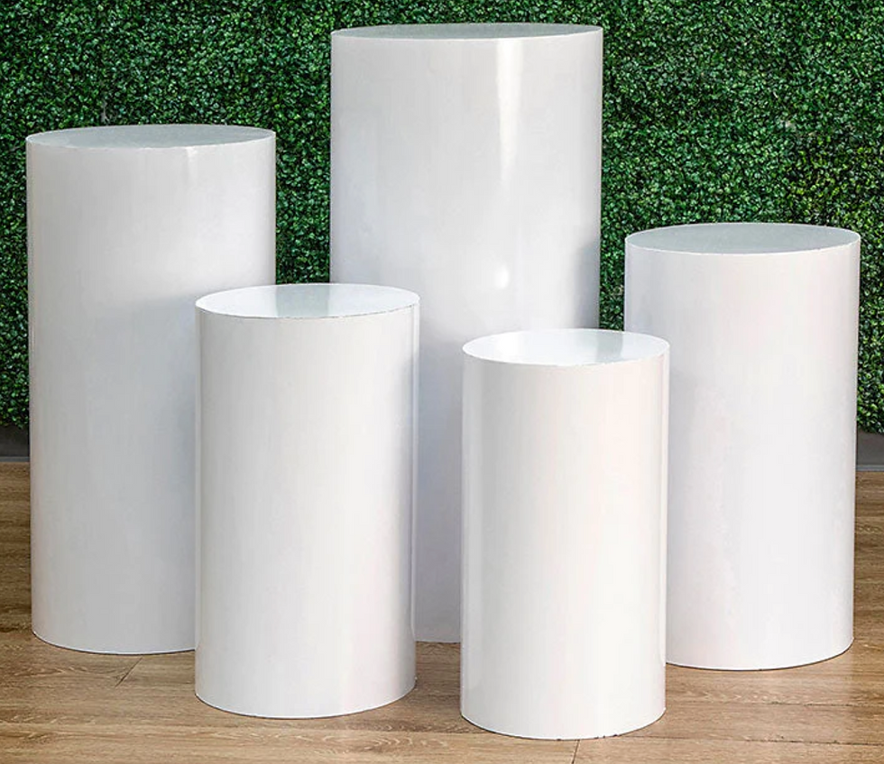 Metal Cylinder Pedestal Display Stands 5 Pcs