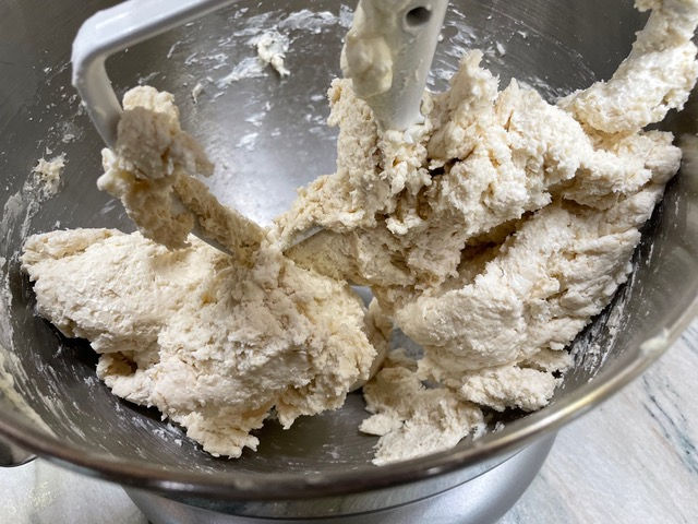 Blend in the flour until just incorporated.