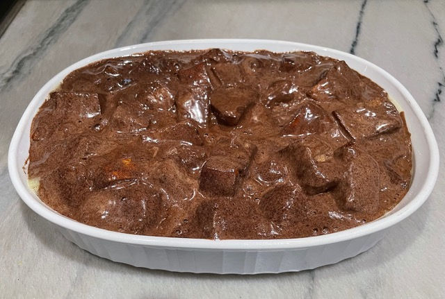 Allow to sit for 30 minutes before covering and baking.