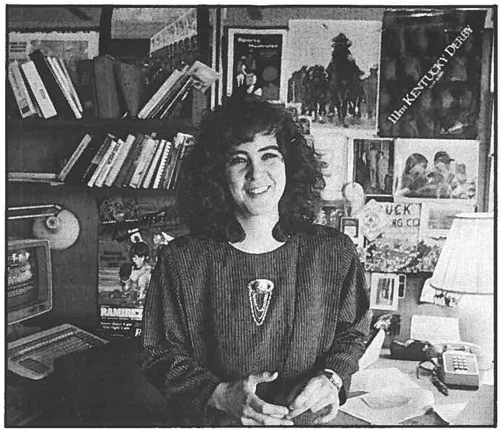 The author as a young reporter in her Sports Illustrated office (1987)