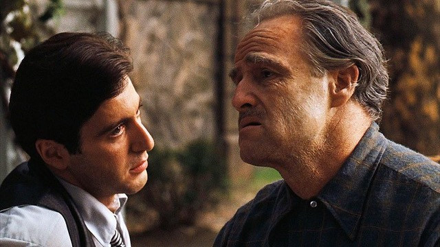 Al Pacino and Marlon Brando in The Godfather: "Just wasn't enough time, Michael"