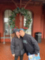 The author and her son Nate at the Hudson, N.Y. train station (2023)