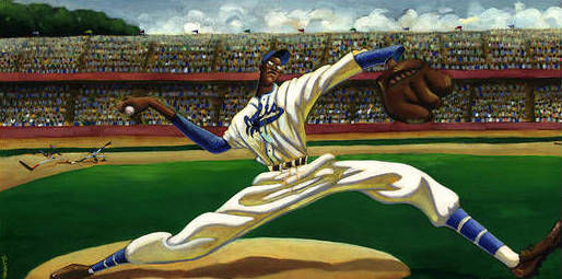 “Max on the Mound,” a painting by Keith Shepherd