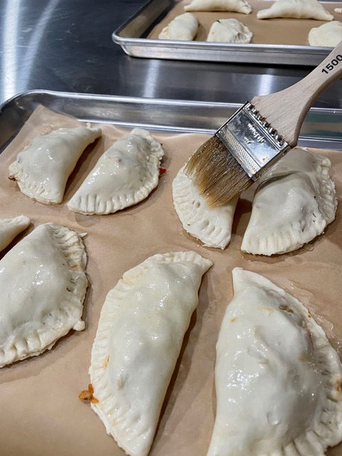 Brush with egg wash for a shinier finish.