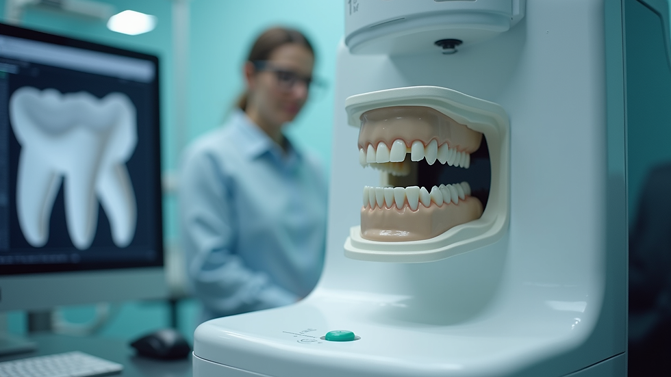 Eye-level view of a dental 3D scanner in use
