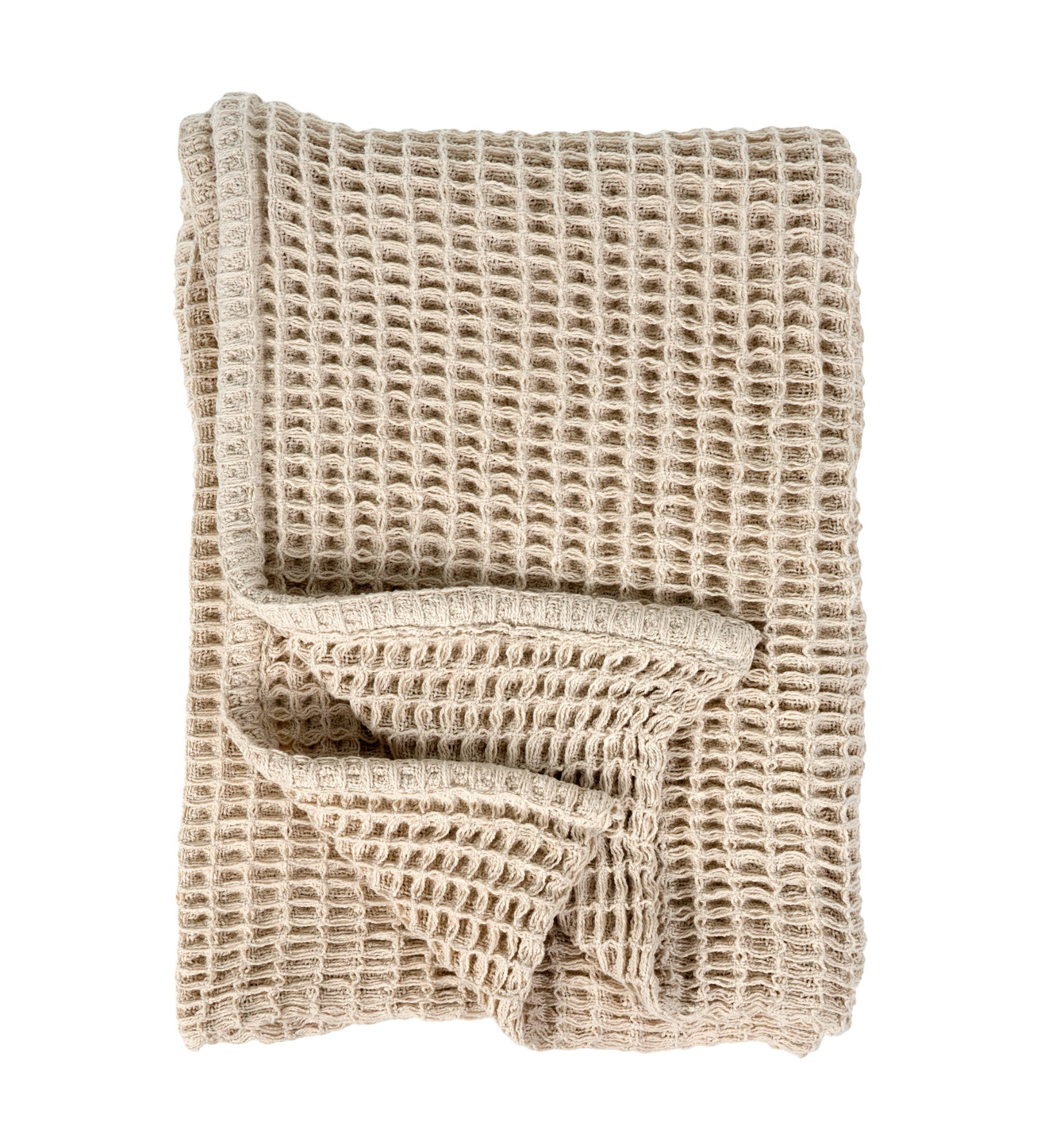 Waffle woven throw