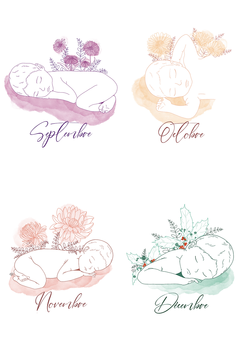 Miniature : Affiche fleur de naissance A4