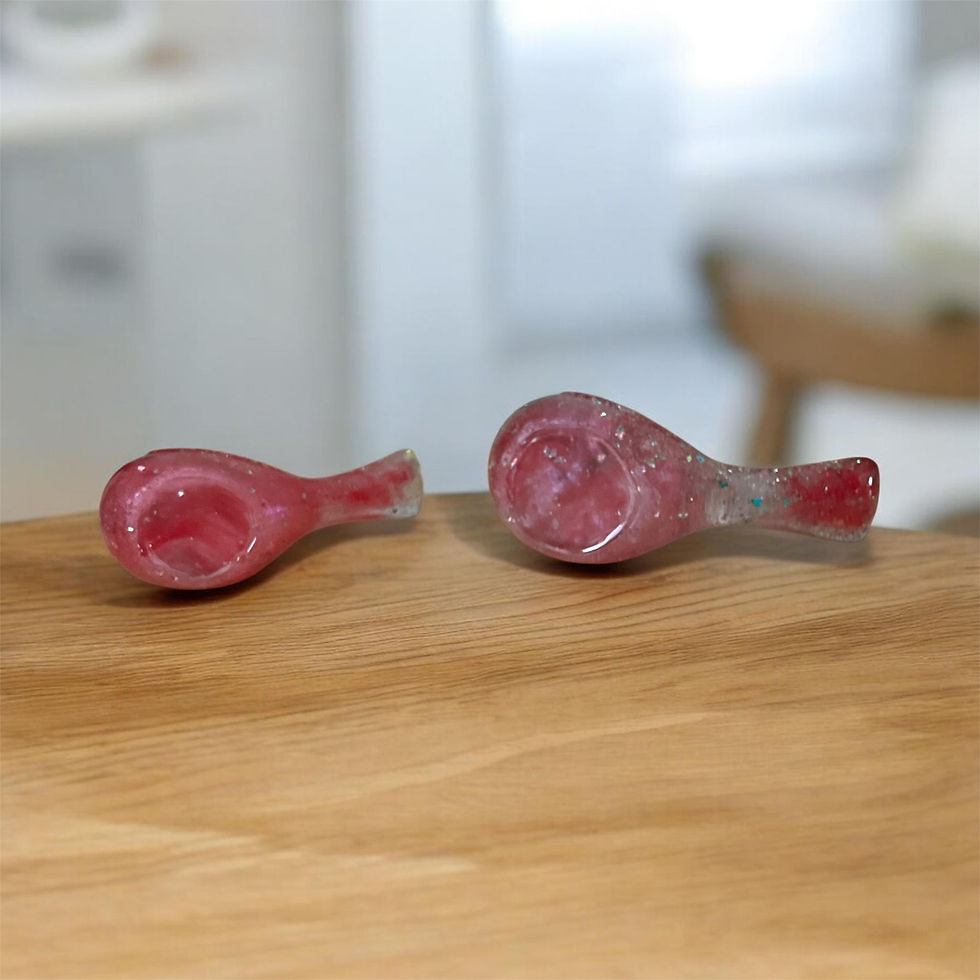 Thumbnail: Pink Sparkle Lovebirds - Handmade Resin Decor