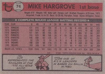 #74 Mike Hargrove (b)