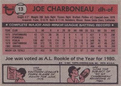 #13 Joe Charboneau (b)