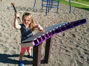 Emily Benjamin’s children, Sophie and Levi Benjamin, play the xylophone and chimes at the playground in Sturges Park. Levi is 6 and Sophie is 4 in these photos, taken by their mom, Emily Benjamin, at the 2015 Rotary picnic. Emily is the current president of the Buffalo Rotary Club