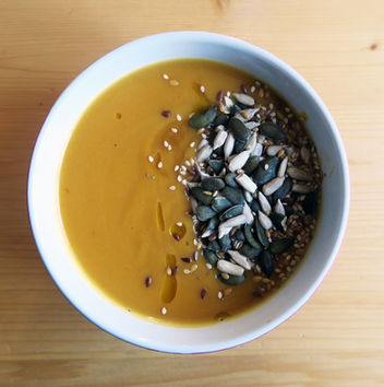 Crema de calabaza y manzana