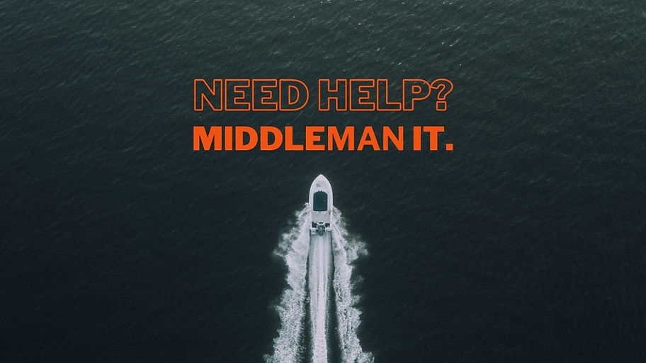 MiddleMan Poster with Boat Creating Waves at Sea