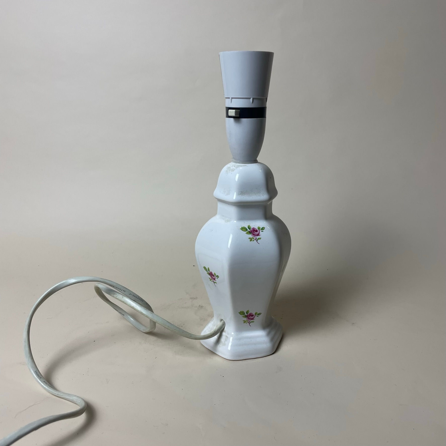 White Floral Ceramic Table Lamp