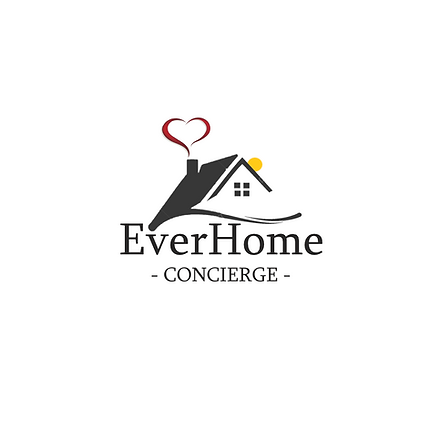 Art illustration of a cosy home with a heart representing Everhome Concirge dedication to in-home support for seniors