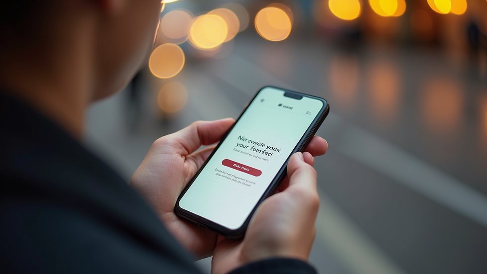 Eye-level view of a smartphone displaying an e-gift card email