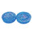 Thumbnail: 2 Blue Glittery Beaded Coasters Tilted Front View