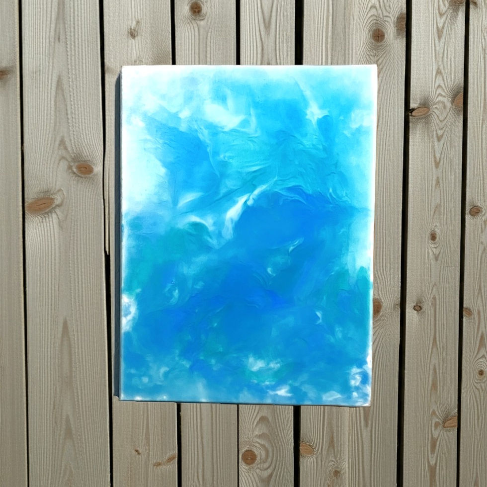 Blue Green Marble effect wall painting