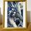 Thumbnail: Blue and white diamond painting dragon head against a dark sky with a moon.