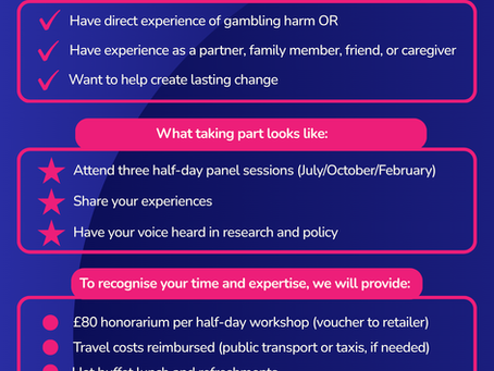 Please help - gambling harms research