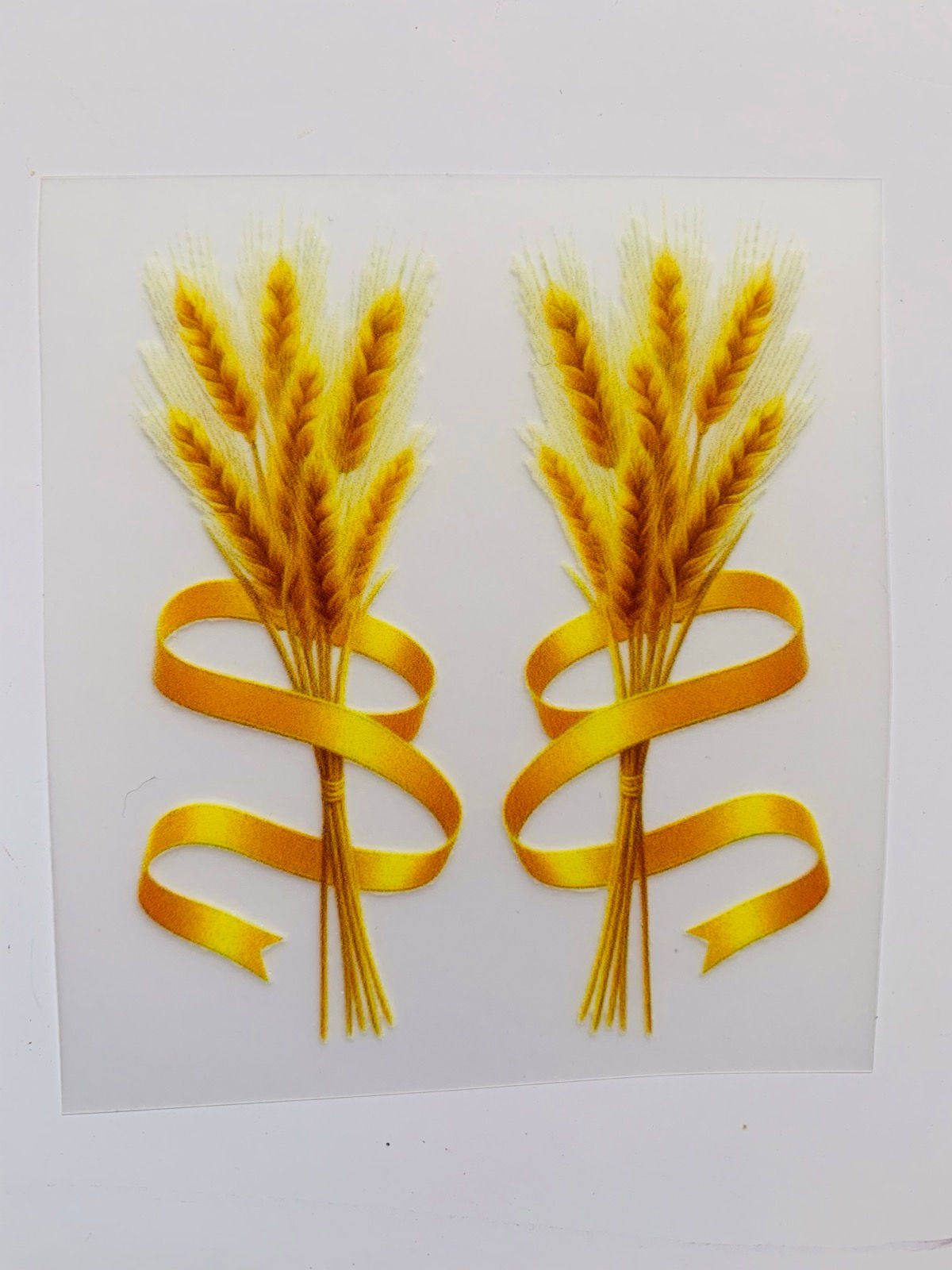 Термоналіпка,, Пшениця  з жовтою стрічкою"набір 2шт для стрічки 4см 