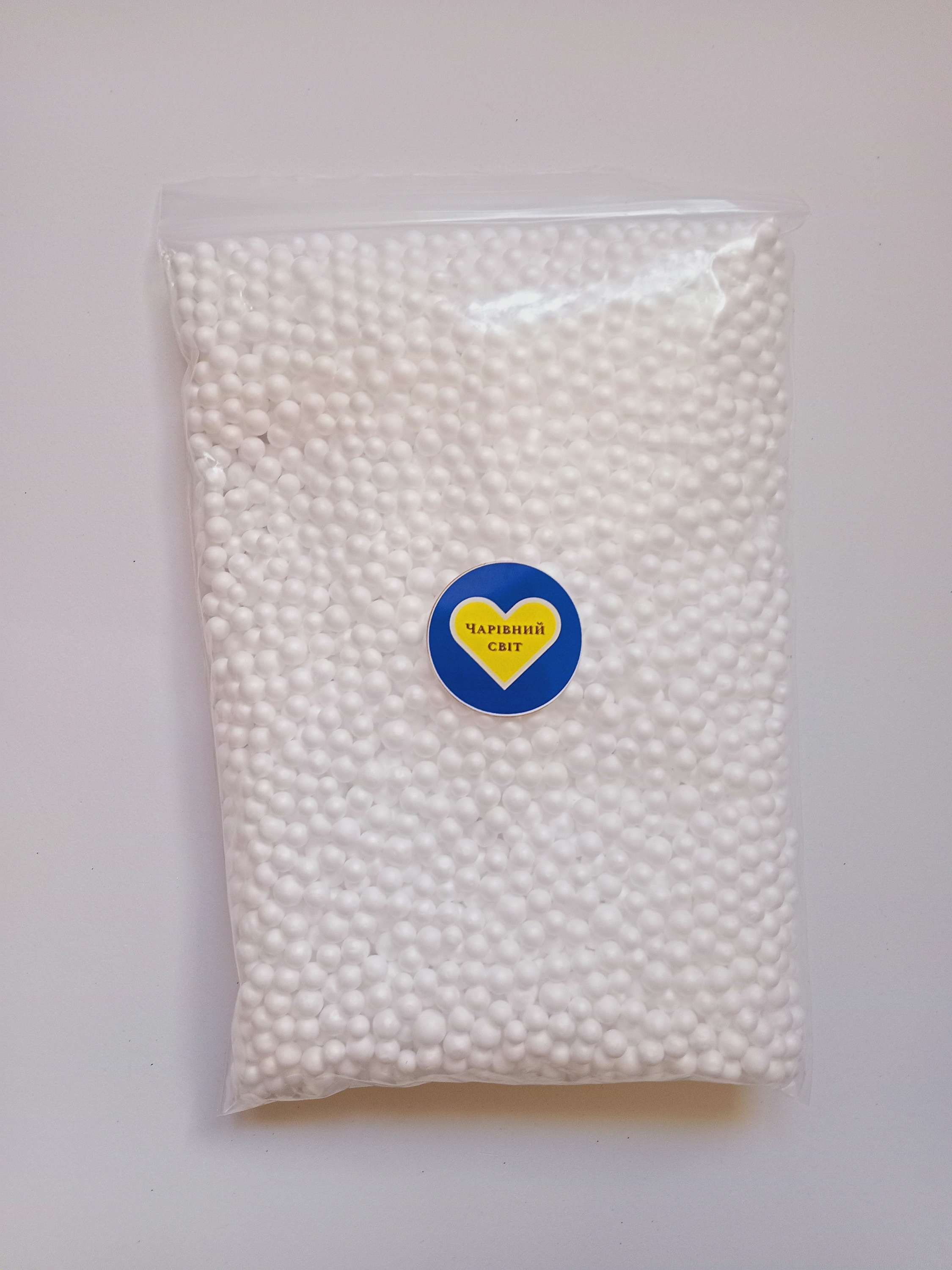 Пінопластові кулі-20г,колір білий, розмір 0.5мм-0.3мм