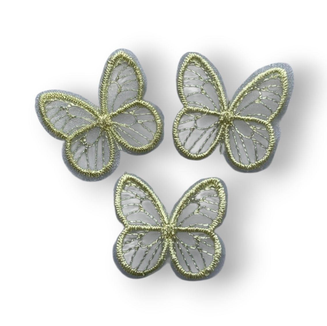 Шифоновий метелик колір жовтий розмір 4см 