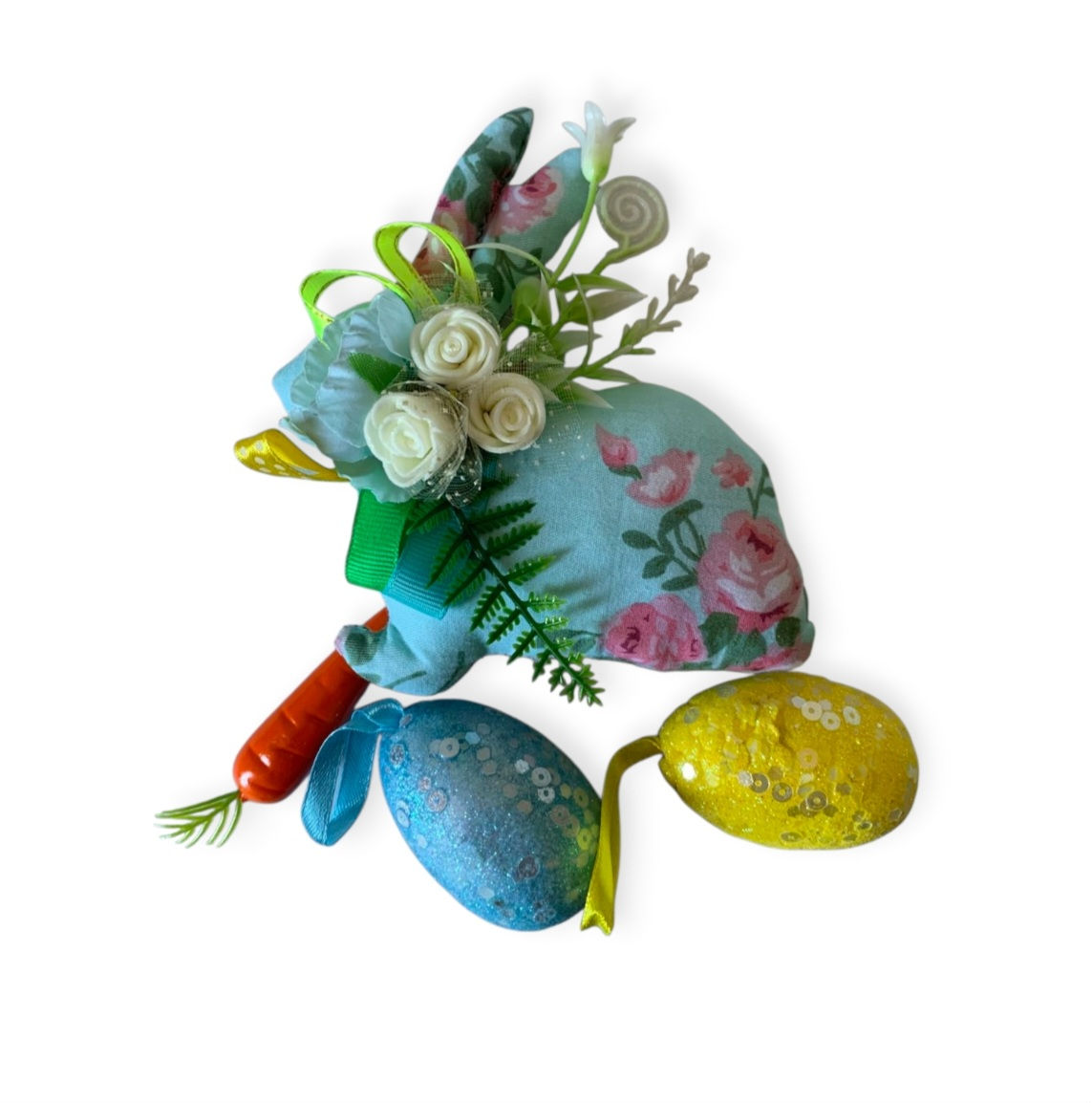 Набір Великодня  яєчка 6см та кролик з морквою