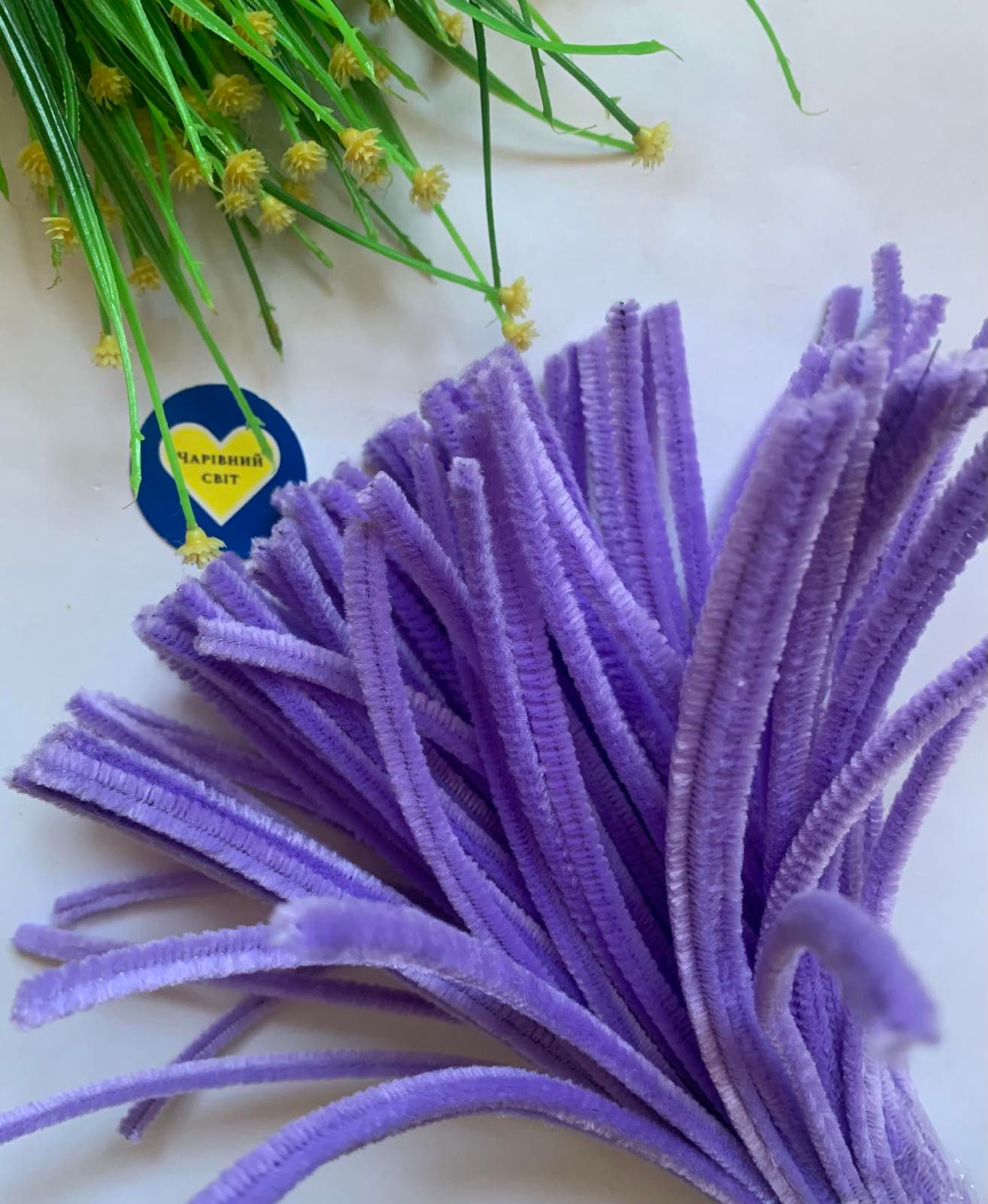 Синельний дріт 10шт колір лавандовий-2