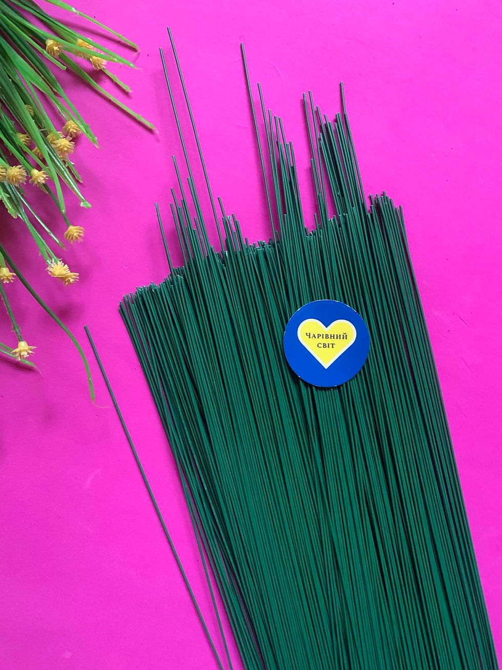 Набір 20шт дріт  металевий колір зелений, розмір 0.9мм ,  довжина 40см