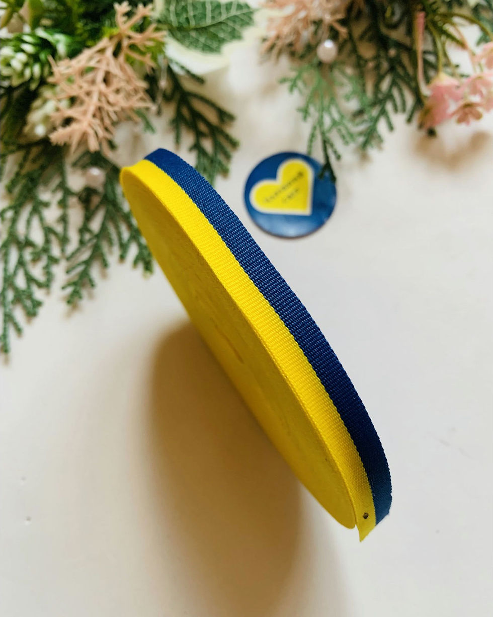 Стрічка репс 1см  колір прапора України 