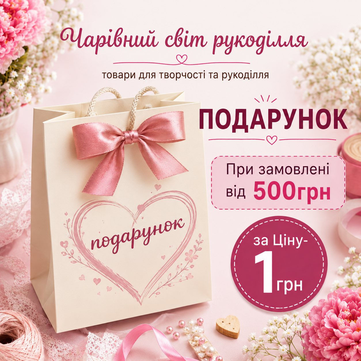 Хочу  замовити Подарунок, Додай до кошика ,якщо  замовлення  не менш  500грн