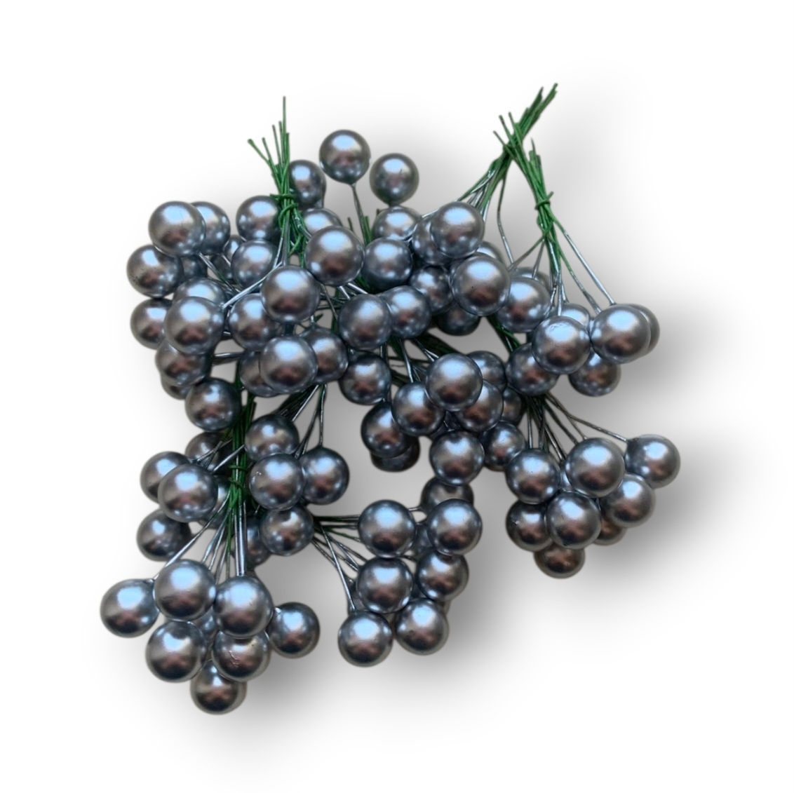 Набір 10шт Калина лакова  розмір 1.2см, колір срібло 