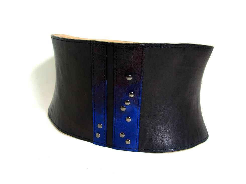 Black leather corset belt 