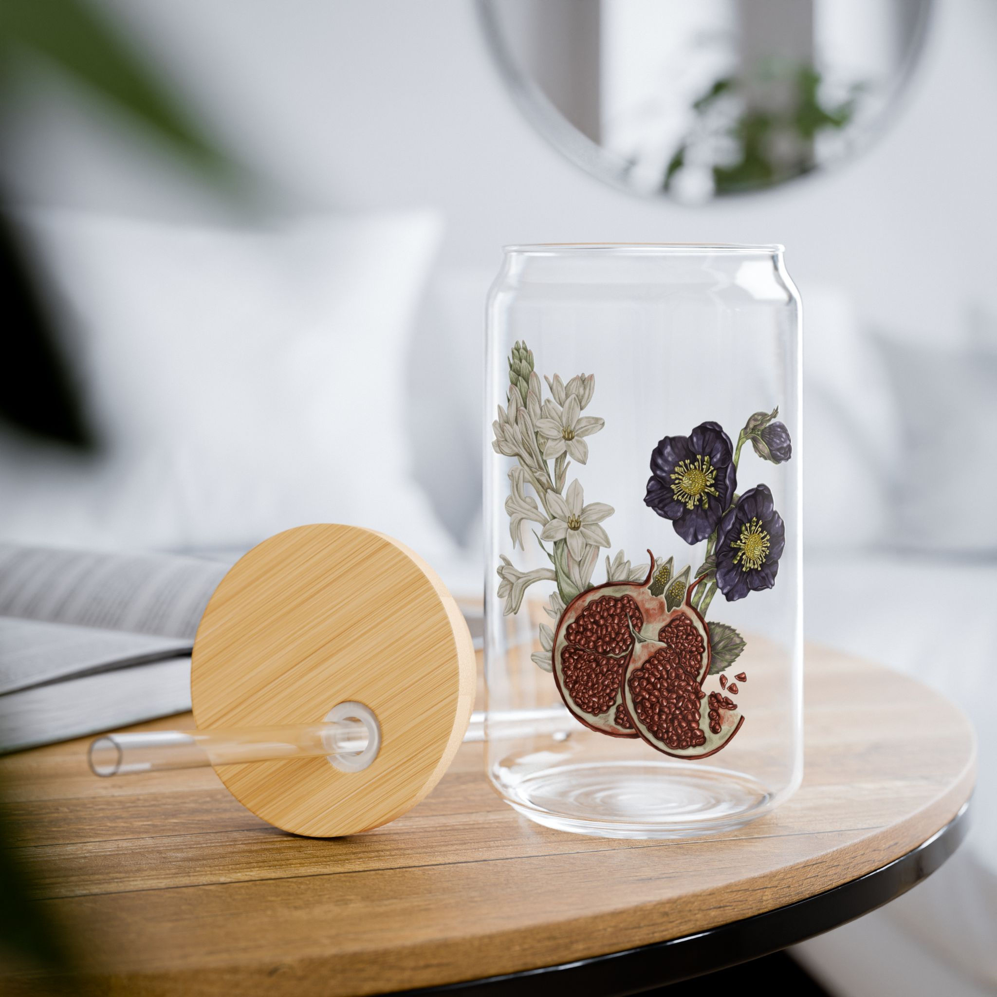 Tarot Glass with Lid and Straw