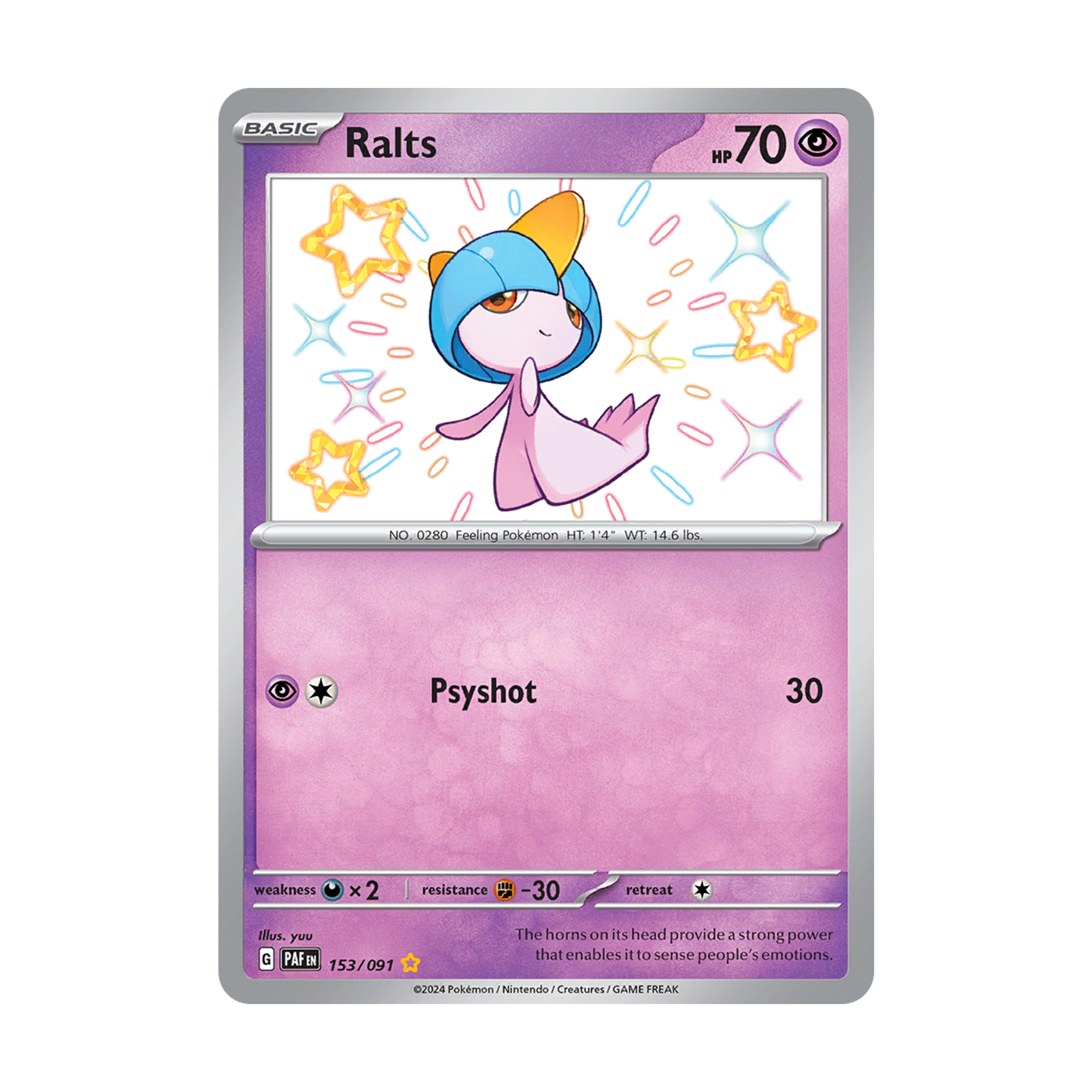 ralts holo - paldean fates 153/091