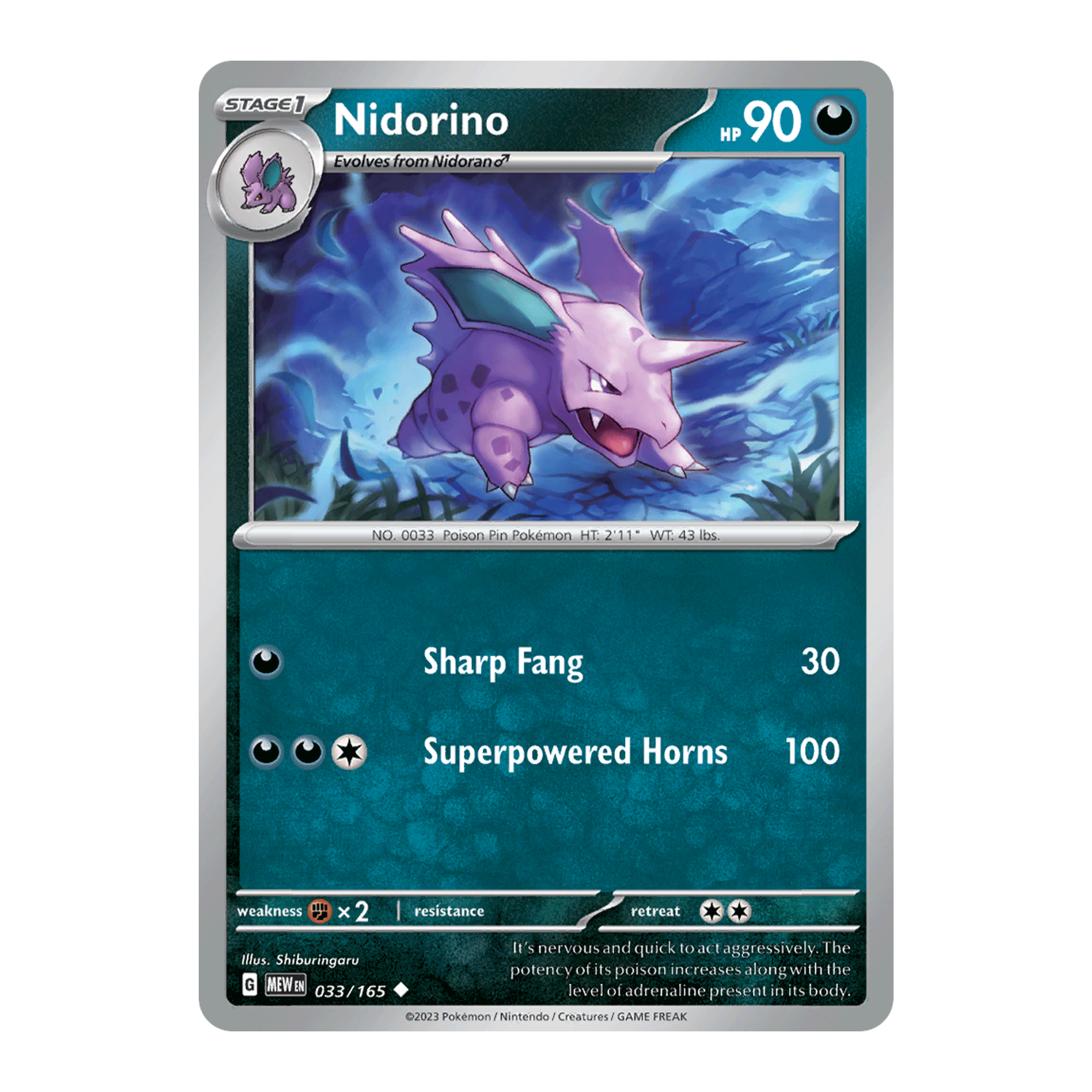 nidorino - pokemon 151 033/165
