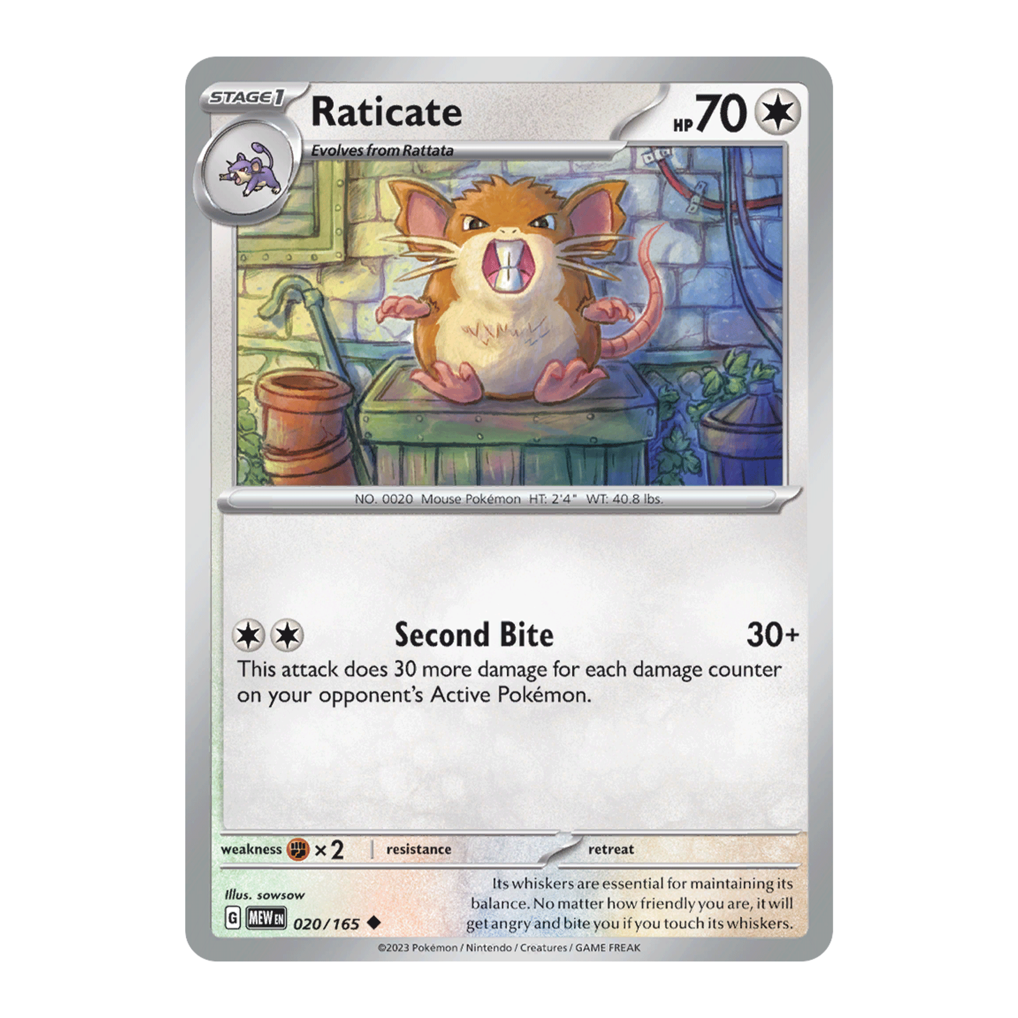 raticate - pokemon 151 020/165