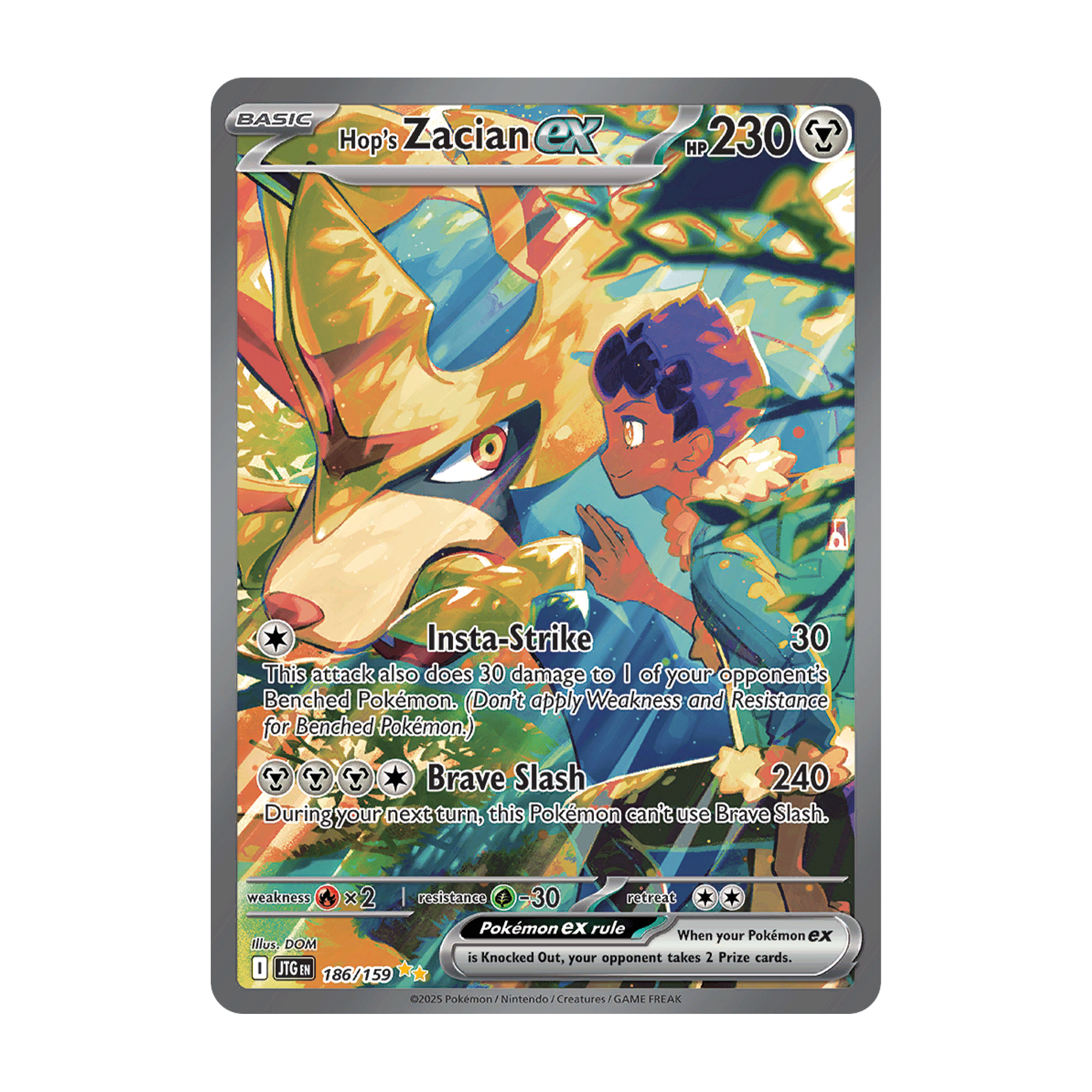 hop's zacian ex special illustration rare - journey together 186/159