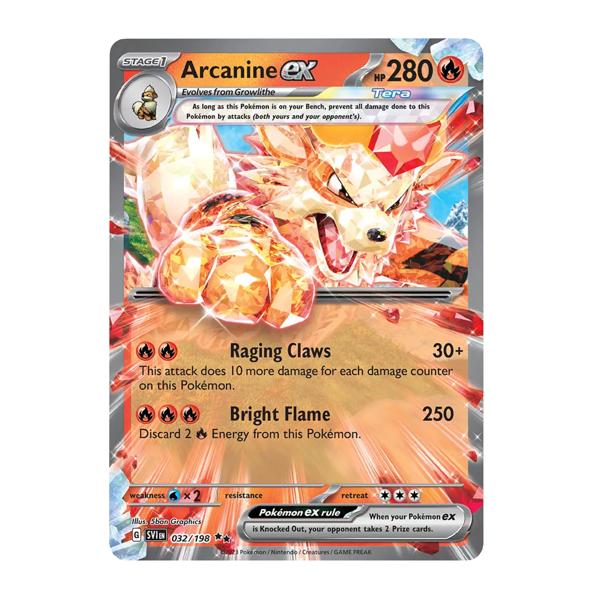 arcanine ex - scarlet & violet 032/198