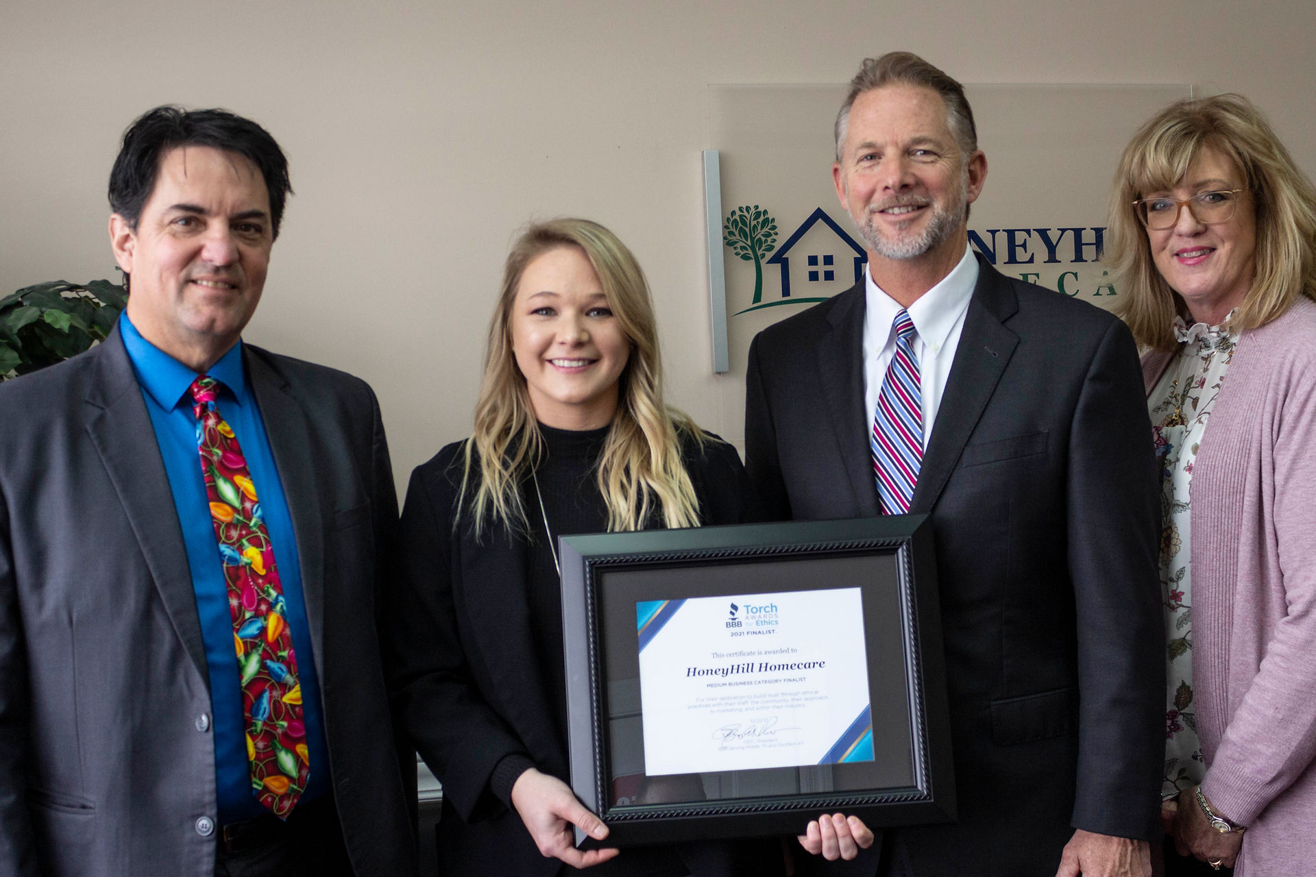 BBB Presents Award to HoneyHill HomeCare