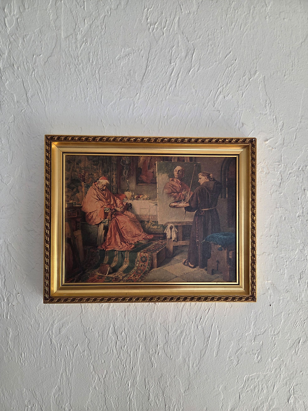 Thumbnail: Vintage Framed Print: "The Sleeping Cardinal"