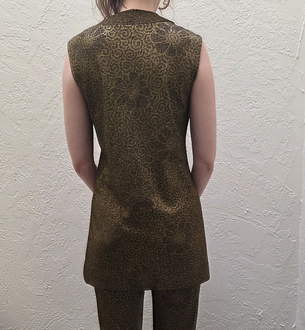 Thumbnail: Vintage Jeannette Miner Paris Metallic Vest and Trouser Set