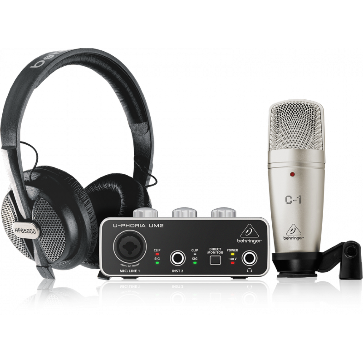 BEHRINGER U-PHORIA STUDIO RECORDING PACKAGE (INTERFACE + MIC + HEADPHONES)