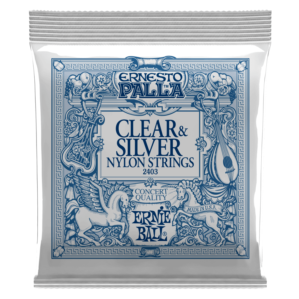 ERNESTO PALLA CLEAR & SILVER NYLON CLASSICAL GUITAR STRINGS