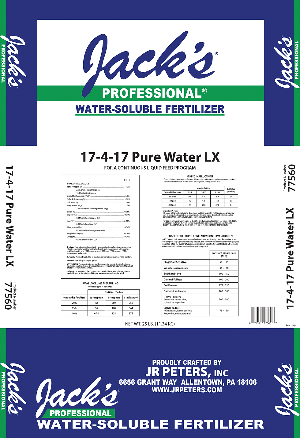 77560 17-4-17 Pure Water LX 25lb Product Image