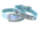 Thumbnail: Blue Iridescent Quilted Collar | Silver buckle